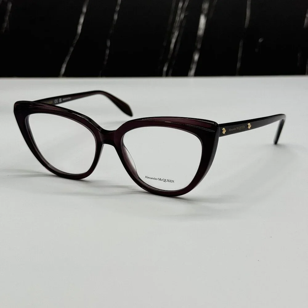 NEW ALEXANDER MCQUEEN AM0253O 003, HAVANA WOMEN CAT EYE EYEGLASSES